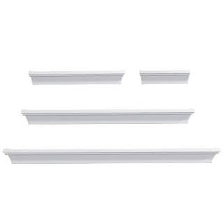 Melannco Shelves, White, Set of 4