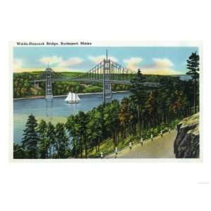   View of the Waldo Hancock Bridge Giclee Poster Print