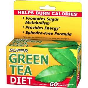  Super Green Tea Diet   Helps Burn Calories, 60 caps,(Good 