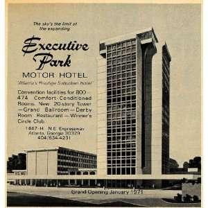   Ad Executive Park Motor Hotel Building Atlanta GA   Original Print Ad