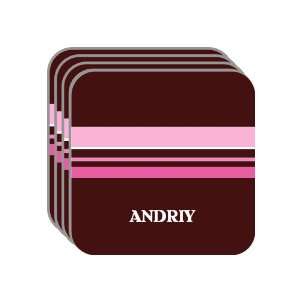 Personal Name Gift   ANDRIY Set of 4 Mini Mousepad Coasters (pink 