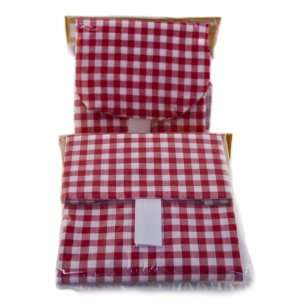  Wrap N Mat in Red/White Gingham, with 1 Pouch Wrap (15 x 