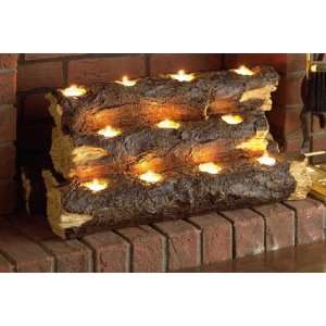  SEI Resin Tealight Log Gel Fireplace Log