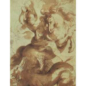  Oil Painting St. George Slaying the Dragon Peter Paul 