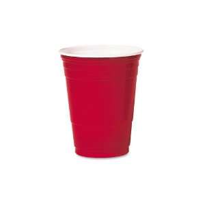  SOLO® Cup Company Plastic Party Cold Cups, 16 Ounces, Red 