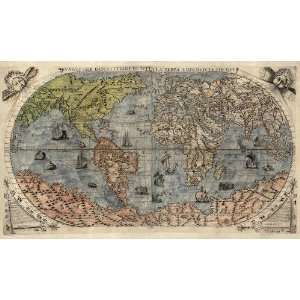  Antique Map of the World (1565) by Paolo Forlani (Archival 
