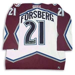 Peter Forsberg Signed Avalanche Auth. White Jersey  Sports 