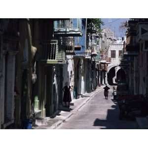 One of the Main Streets, Pyrgi, Chios (Khios), Greek Islands, Greece 