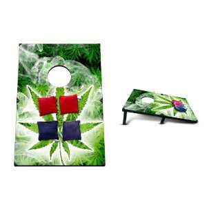  Bean Bag Toss & Corn Hole Set   2 Boards 8 Bags   Weed 