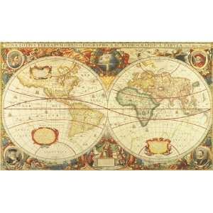  Antique World Map 83h x 138w
