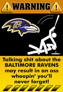 Wall Poster 13x19 Warning Sign NFL Baltimore Ravens   1  