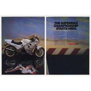 1987 Honda VFR Interceptor Motorcycle 2 Page Print Ad 