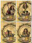 Vintage inspired of Alice in Wonderland in cups small cards tags ATC s 