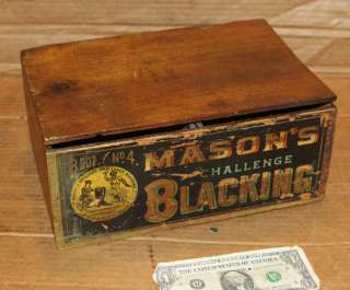 Vintage Masons Challenge Blacking,Boot Polish Box,Sign,Poster,Black 