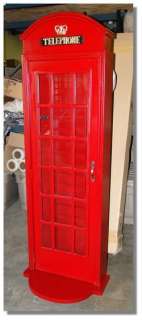   BRITISH TELEPHONE BOOTH billiard pool table cue stick phone cabinet