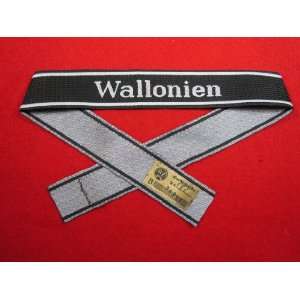  German Nazi SS WALLONIEN Cuff Title w RZM SS Tag WWII WW2 