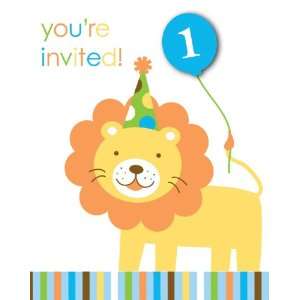  1st Birthday Party Invitations   Jungle Animals Boy 