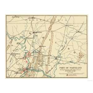 Battle of Antietam   Civil War Panoramic Map   Antietam, MD Stretched 