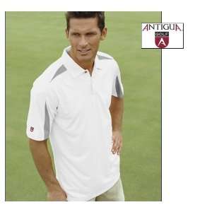  Antigua Quick Golf Shirt (ColorWhite/Silver   224,SizeS 