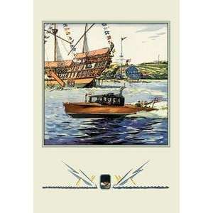  Vintage Art Flags and Boat (Dodge Boats)   12675 2