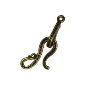  Antiqued Brass Plated Hook & Eye Clasp With Ornate Design 