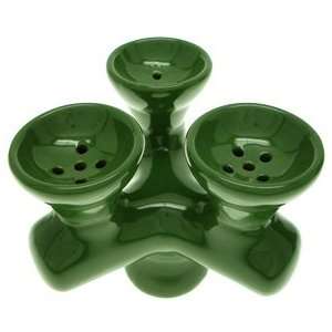  3 Head Hookah Bowl Green 