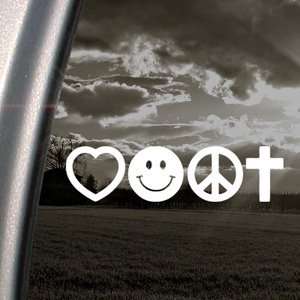 Love Smile Peace Cross Decal Truck Window Sticker