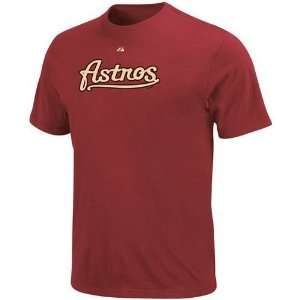  Houston Astros Wordmark Logo T shirt (Red) Sports 