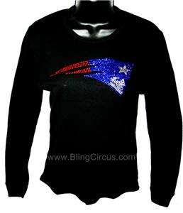 New England Patriots Bling Womens Thermal Top SM 3X  