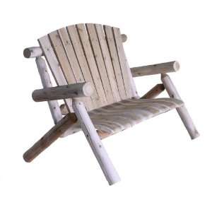  Lakeland Mills 4 Foot Cedar Log Love Seat, Natural Patio 