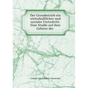   Studie auf dem Gebiete der . Gerhart von Schulze  Gaevernitz Books