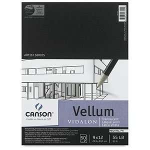  Canson Vidalon Vellum   11 x 14, Vellum, 50 Sheet Pad 