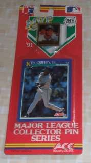 1991 MVP Ace Ken Griffey Jr. Baseball Pin & Card MIP  