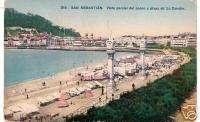 SpainOld postcard year 1919 / San Sebastian Beach view  