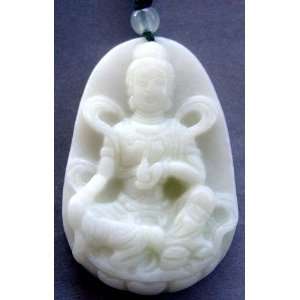 Chinese Jade Tibet Buddhist Pu Sa Buddha Amulet Pendant 