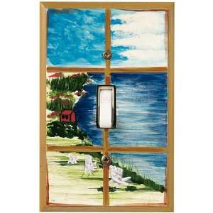  Beach Hand painted Wood Switchplate