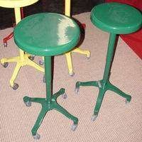   metal stool bright vibrantly colored stool on casters they are all