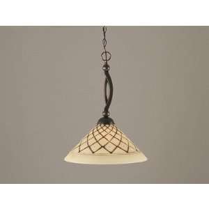 Bow Downlight Pendant with Chocolate Icing Glass Shade Finish Black 