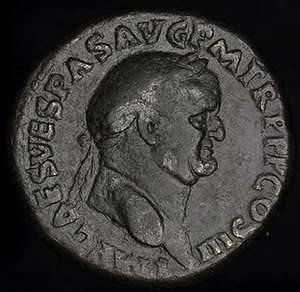 Ancient Roman bronze Sestertius coin Vespasian 69 79  