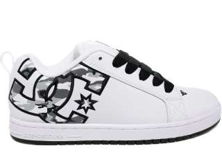 DC Court Graffik SE White/Grey Camo Print Mens Low Top Skate Shoes 