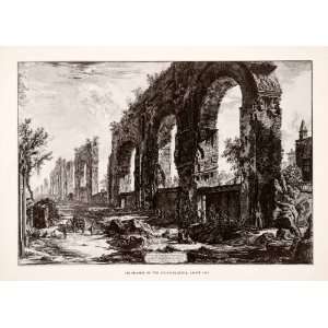 1952 Print Acqua Caludia Architecture Rome Italy Aqueduct Art Arch 