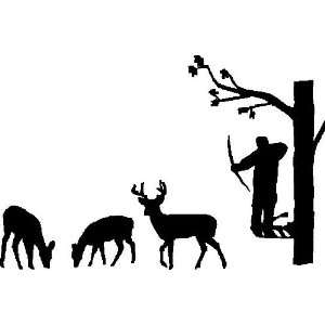Bow Hunter In Tree Hunting Deer or Elk, Elk, Hunting, Vinyl Car Decal