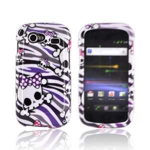   Skulls on Gray Purple Zebra Hard Plastic Case Cover For Google Nexus S