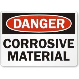    Corrosive Material Laminated Vinyl Sign, 14 x 10