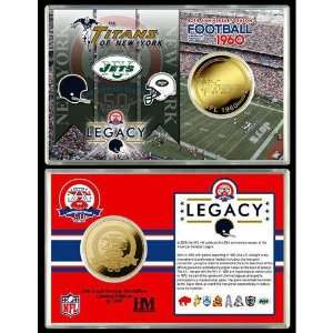  New York Jets AFL 50th Anniversary 24KT Gold Coin Card 