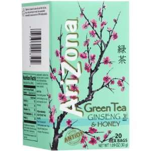 Arizona Green Tea W/ Ginseng & Honey, Tea Bags  20 ct, 6 ct (Quantity 