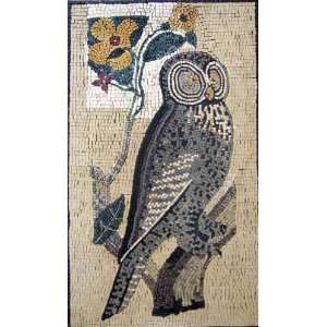  16x28 Owl Marble Mosaic Art Tile Stone