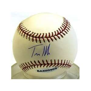  Signed Travis Hafner/Autographed Baseball Sports 