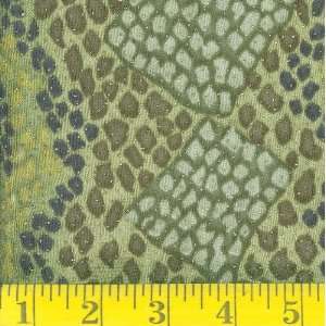  Slinky Glitter Snakeprint Green Fabric By The Yard