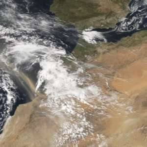  Dust Plumes Blowing Off the Moroccan Coast Premium 